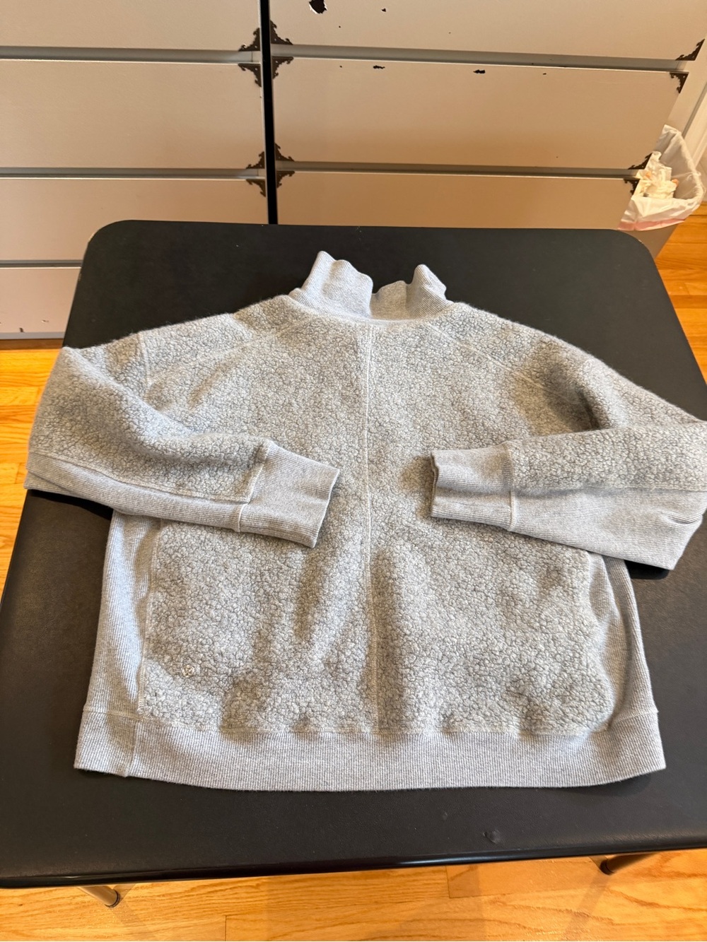 lululemon athletica Light Gray Sherpa Quarter-Zip Pullover Wool